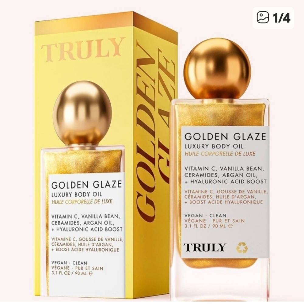 TRULY Golden Glaze Luxury Body Oil - Gold and White
